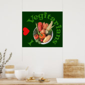 Ich hebe Vegetarier Poster (Küche)