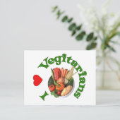 Ich hebe Vegetarier Postkarte (Stehend Vorderseite)