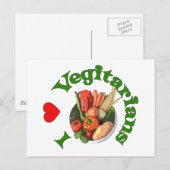 Ich hebe Vegetarier Postkarte (Vorne/Hinten)