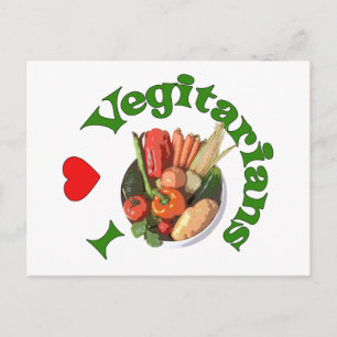 Ich hebe Vegetarier Postkarte