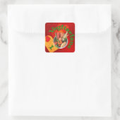 Ich hebe Vegetarier Quadratischer Aufkleber (Tasche)