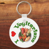 Ich hebe Vegetarier Schlüsselanhänger (Vorderseite)