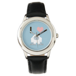 Ich hebe Yeti Niedlich Cartoon Schneemonster Armbanduhr