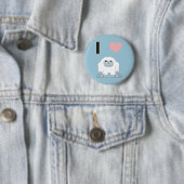 Ich hebe Yeti Niedlich Cartoon Schneemonster Button (Beispiel)