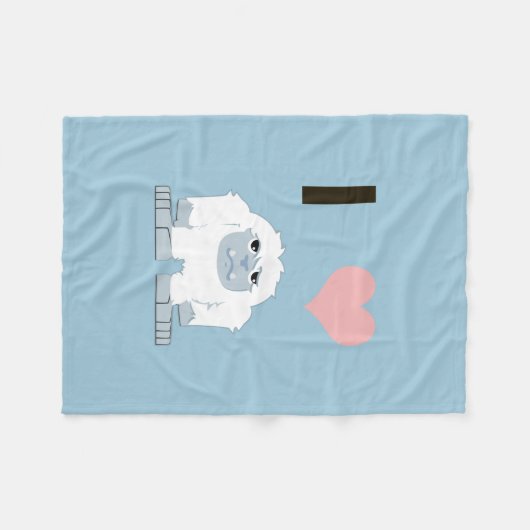 Ich hebe Yeti Niedlich Cartoon Schneemonster Fleecedecke (Vorderseite (Horizontal))