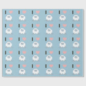 Ich hebe Yeti Niedlich Cartoon Schneemonster Geschenkpapier (Flach)