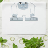 Ich hebe Yeti Niedlich Cartoon Schneemonster Geschirrtuch (Gefaltet)