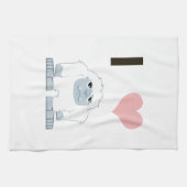 Ich hebe Yeti Niedlich Cartoon Schneemonster Geschirrtuch (Horizontal)