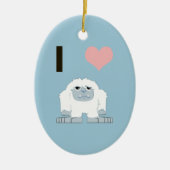 Ich hebe Yeti Niedlich Cartoon Schneemonster Keramik Ornament (Vorne)