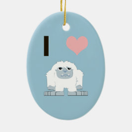 Ich hebe Yeti Niedlich Cartoon Schneemonster Keramik Ornament