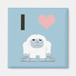 Ich hebe Yeti Niedlich Cartoon Schneemonster Magnet