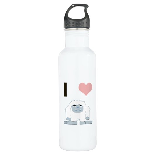 Ich hebe Yeti Niedlich Cartoon Schneemonster Trinkflasche (Vorderseite)