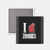 Ich hebe Zombies Magnet (Vorderseite/Rückseite)