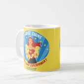 Ich hebe Zwillinge an - was ist Ihre Supermacht? Kaffeetasse (Vorderseite Links)