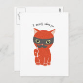 Ich heimlich bewundere dich Funny Niedlich Cat Pos Postkarte (Vorne/Hinten)