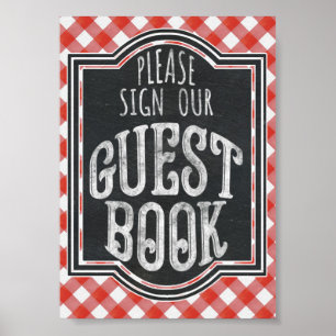Ich heirate BBQ-Paar Hochzeitsgästebuch Zeichen Poster