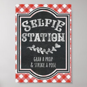 Ich heirate BBQ-Paar-Verlobungsparty-Selfie-Statio Poster