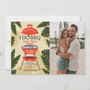 ICH HEIRATE BBQ Paare Shower Garten Hof Foto Einladung
