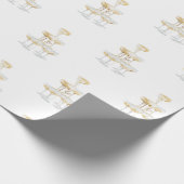 Ich heirate Champagner-Turm-Hochzeit Geschenkpapier (Ecke)