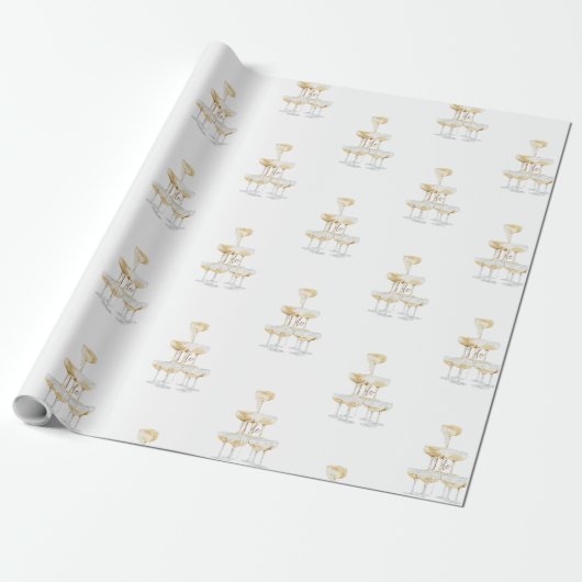 Ich heirate Champagner-Turm-Hochzeit Geschenkpapier (Ungerollt)