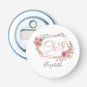Ich heirate Crew Pink Florale Röte Pink Blumen Grü Flaschenöffner