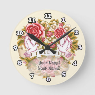 Ich heirate dich Hochzeitsuhr Runde Wanduhr