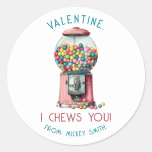 Ich heiße dich, Valentine! Gumball Machine Valenti Runder Aufkleber