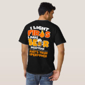 Ich helle Brände und bringe Bier verschwinden, was T-Shirt (Schwarz voll)