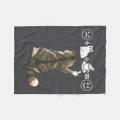 Ich Hemd Katzen Kaffee Tabby Katze Zeichnung Fleecedecke (Vorderseite (Horizontal))