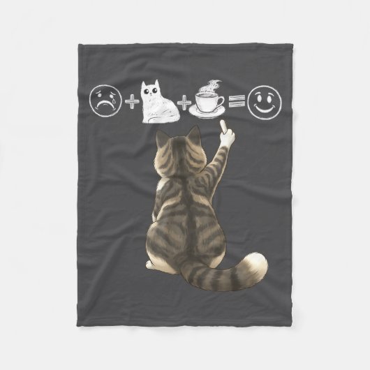 Ich Hemd Katzen Kaffee Tabby Katze Zeichnung Fleecedecke (Vorderseite)