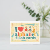 "Ich [Herz] Alphabet-Blitzkarten" Postkarte (Stehend Vorderseite)