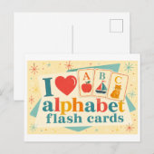 "Ich [Herz] Alphabet-Blitzkarten" Postkarte (Vorne/Hinten)