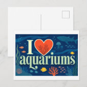 "Ich [Herz] Aquarien" Postkarte (Vorne/Hinten)