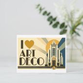 "Ich [Herz] Art Deco" Postkarte (Stehend Vorderseite)