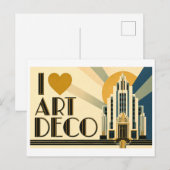 "Ich [Herz] Art Deco" Postkarte (Vorne/Hinten)