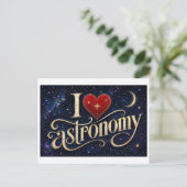 "Ich [Herz] Astronomie" Postkarte (Stehend Vorderseite)