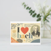 "Ich [Herz] Bach" Postkarte (Stehend Vorderseite)