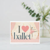 "Ich [Herz] Ballett" Postkarte (Stehend Vorderseite)
