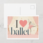 "Ich [Herz] Ballett" Postkarte (Vorne/Hinten)