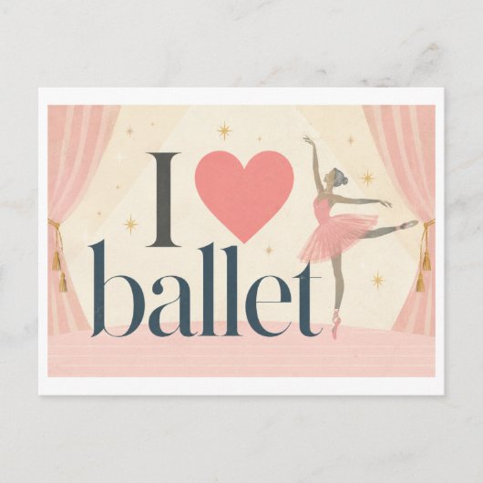 "Ich [Herz] Ballett" Postkarte (Vorderseite)