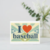 "Ich [Herz] Baseball" Postkarte (Stehend Vorderseite)