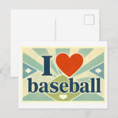 "Ich [Herz] Baseball" Postkarte (Vorne/Hinten)