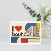 "Ich [Herz] Bauhaus" Postkarte (Stehend Vorderseite)