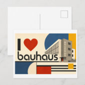 "Ich [Herz] Bauhaus" Postkarte (Vorne/Hinten)
