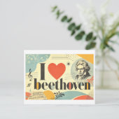 "Ich [Herz] Beethoven" Postkarte (Stehend Vorderseite)