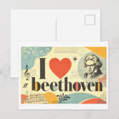 "Ich [Herz] Beethoven" Postkarte (Vorne/Hinten)