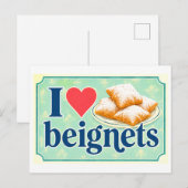 "Ich [Herz] Beignets" Postkarte (Vorne/Hinten)