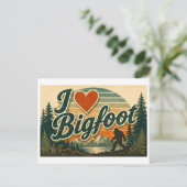 "Ich [Herz] Bigfoot" Postkarte (Stehend Vorderseite)