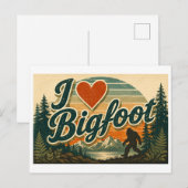 "Ich [Herz] Bigfoot" Postkarte (Vorne/Hinten)