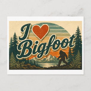 "Ich [Herz] Bigfoot" Postkarte